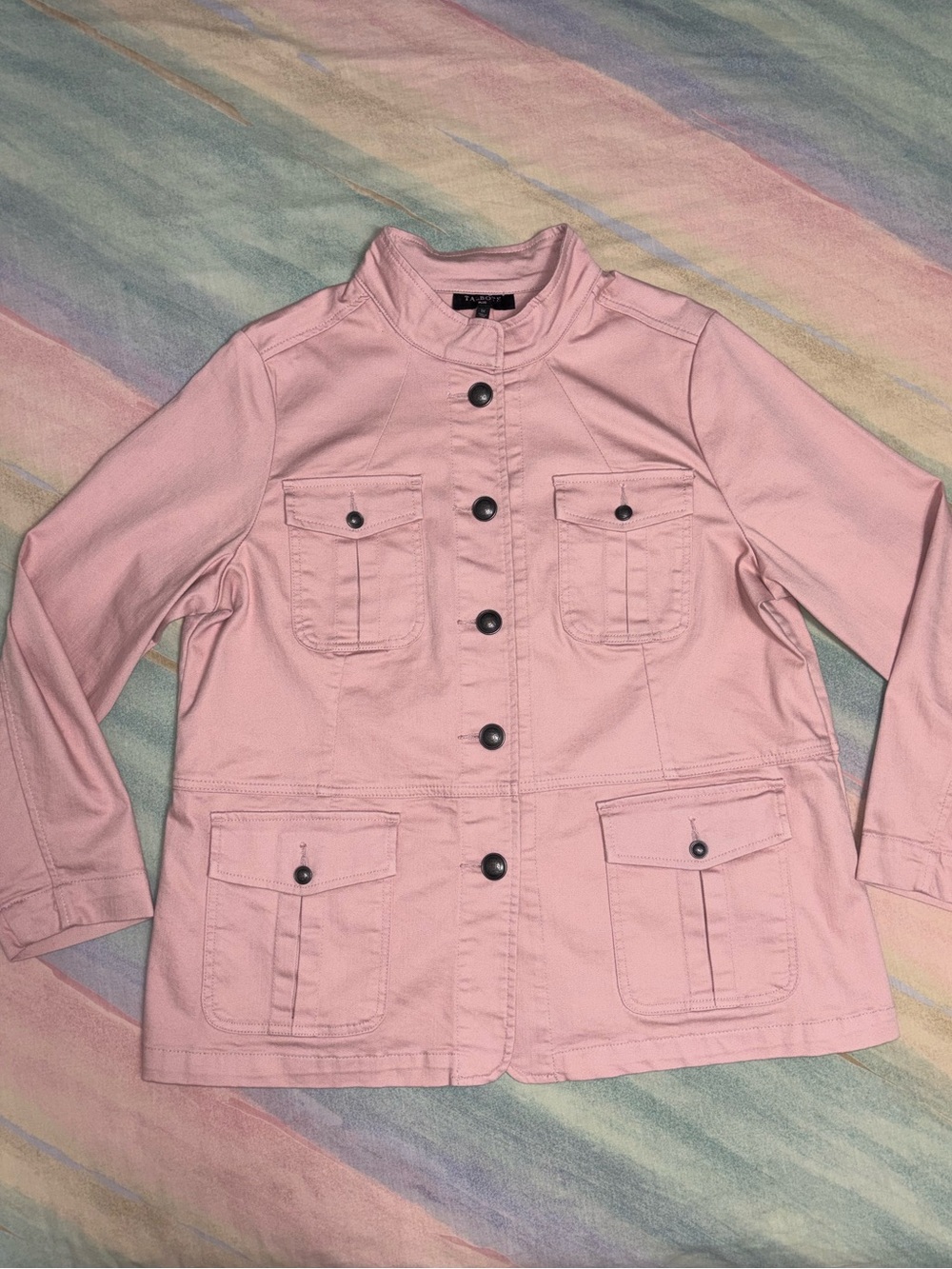 Talbots Denim Jacket Coral light pink Plus Size 1X
